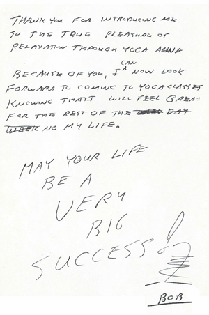 Letter from Bob