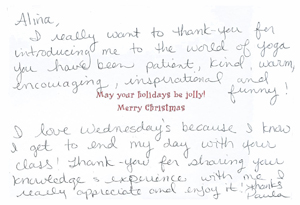 Letter from Paula